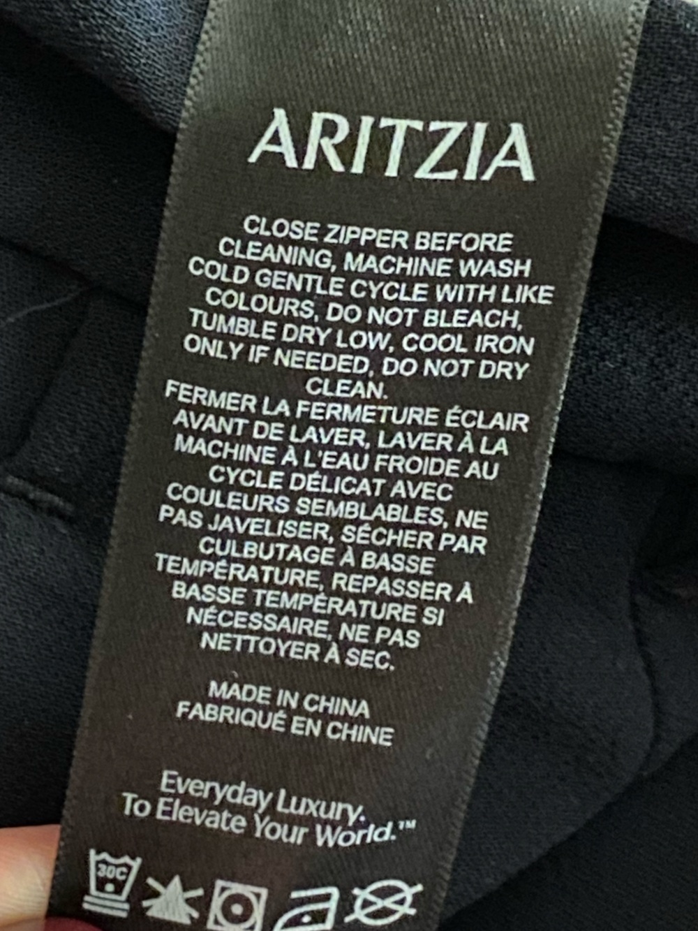 Aritzia Wilfred Effortless Pants Black Crepette High Rise Wide Leg Size 2 - Picture 10 of 16